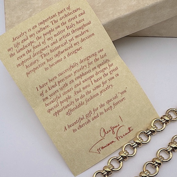 Francesca Visconti 48” Gold Double Love Knot Link Chain Long Necklace w Gift Box - Picture 5 of 8